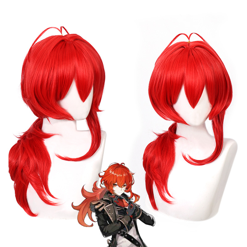 Travel Accessories Men - Genshin Impact Diluc Cosplay Perücke Traveler