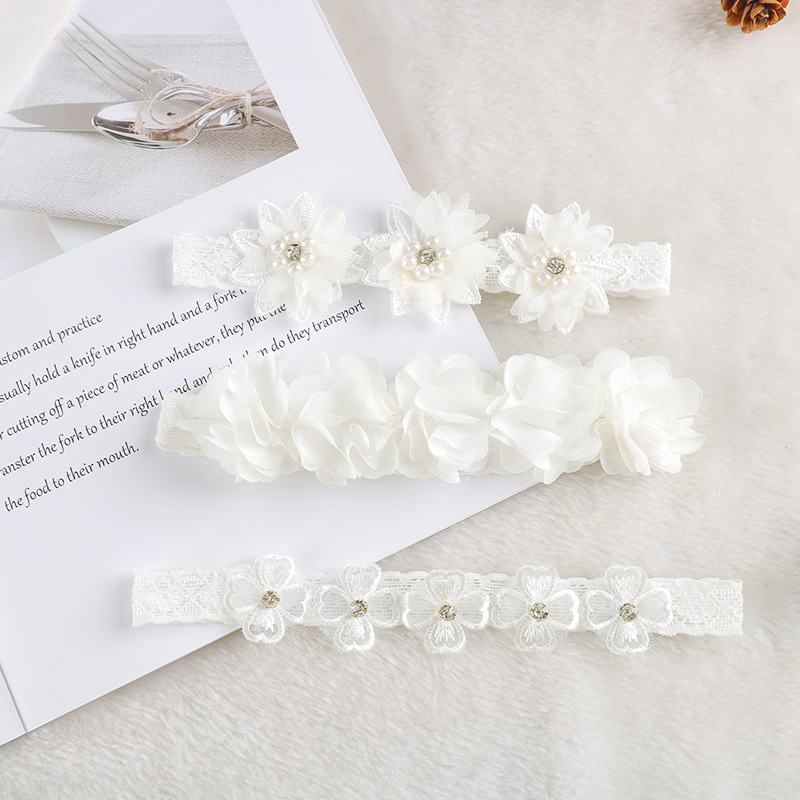 Travel Accessories Baby - Baby-Stirnband mit Blumen und Schleifen, Kronen-Haarband,