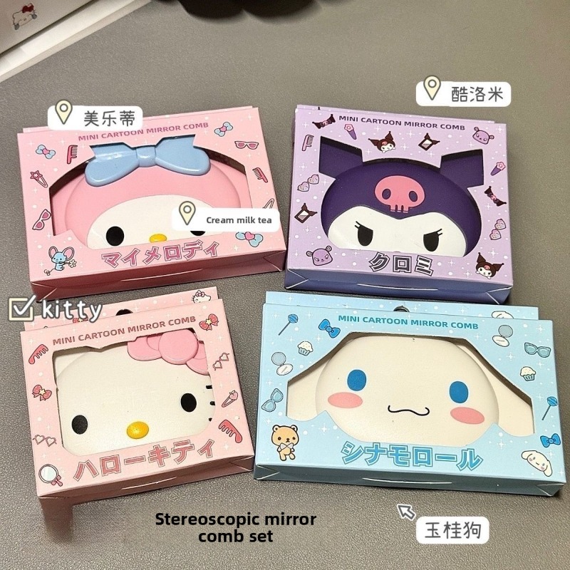 Travel Accessories Japan - Hello Kitty inspirierter Klappspiegel, Kawaii Anime-Charakter,