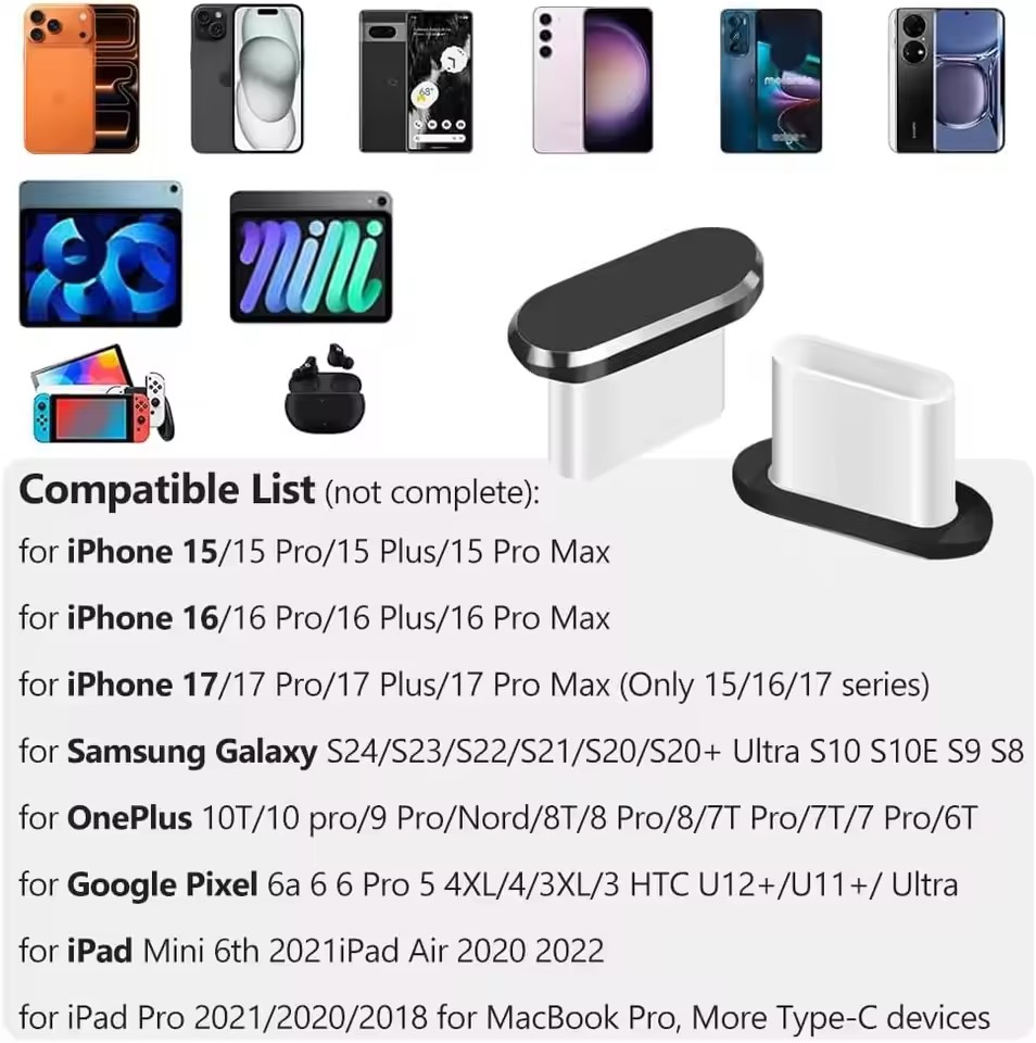4 Stück USB-C Staubschutzkappe – Travel Plug Type C Bewertung und Preis