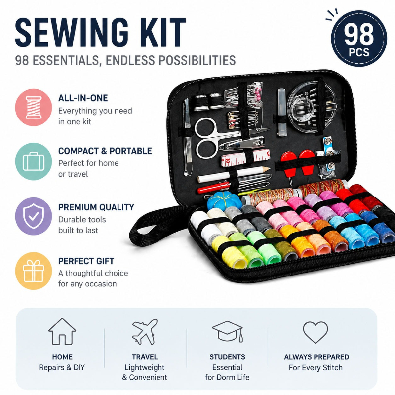 68/98-teiliges Nähzubehör-Set, – Travel Accessories Store Bewertung und Preis